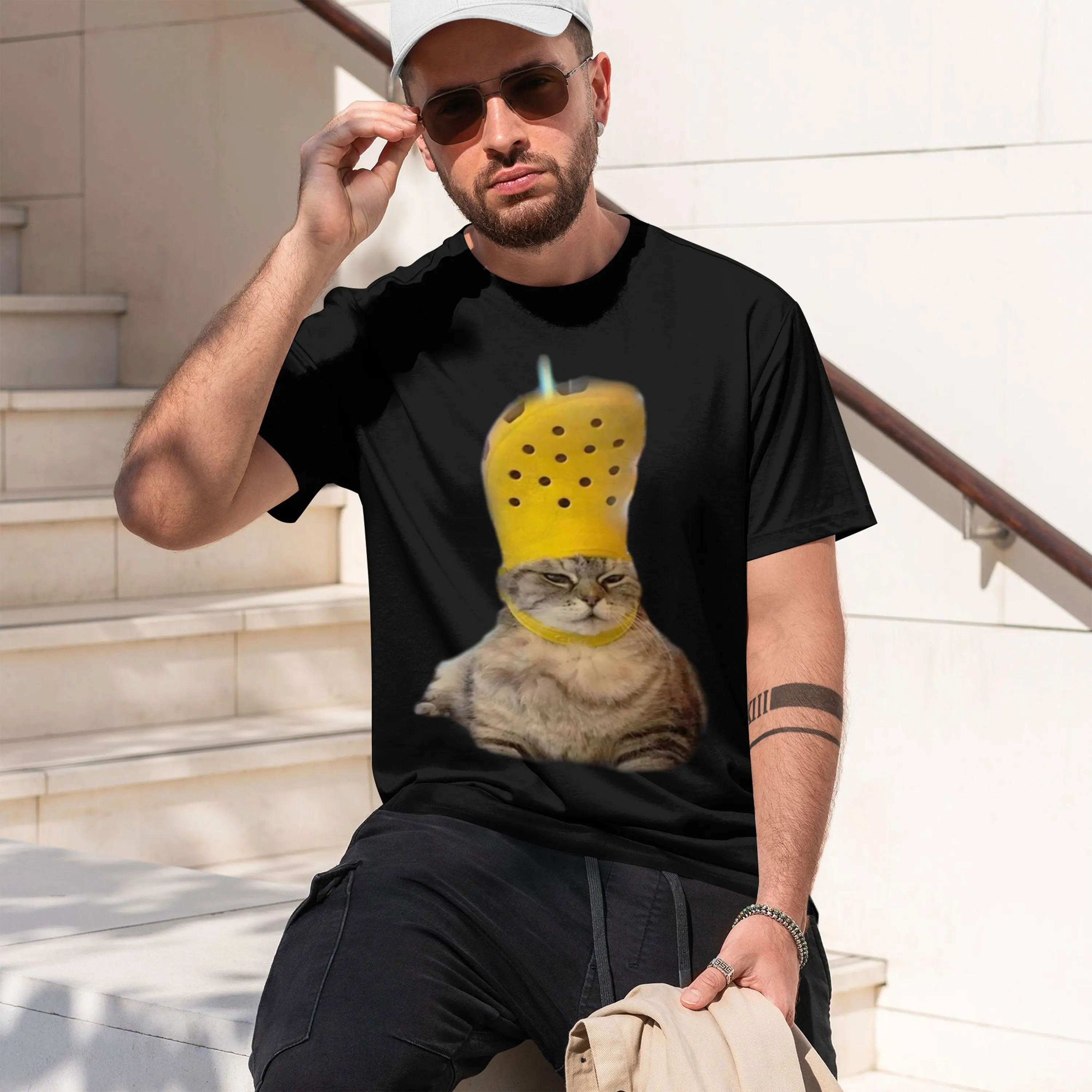 Fashion with Croc on Its Head, Shirt, Funny Shirts, Funny Tshirt, in Space T-shirt, Funny Tee 2026 New Model Short-sleeve crewne