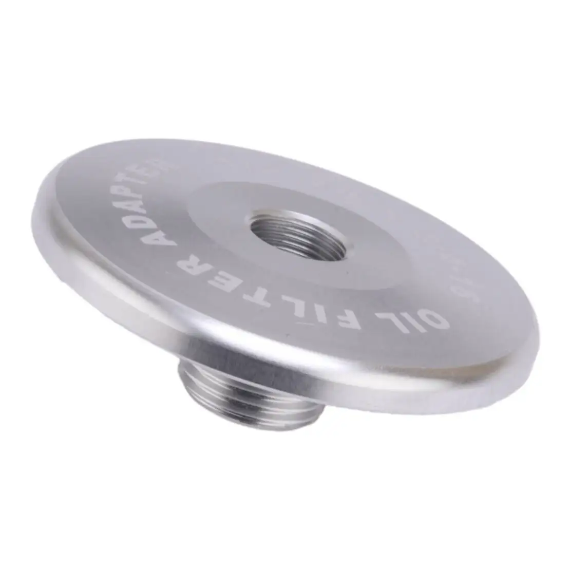 Silver Aluminium Oil Filter Adapter Thread 1/2-28 to 3/4-16 DIA 2.5