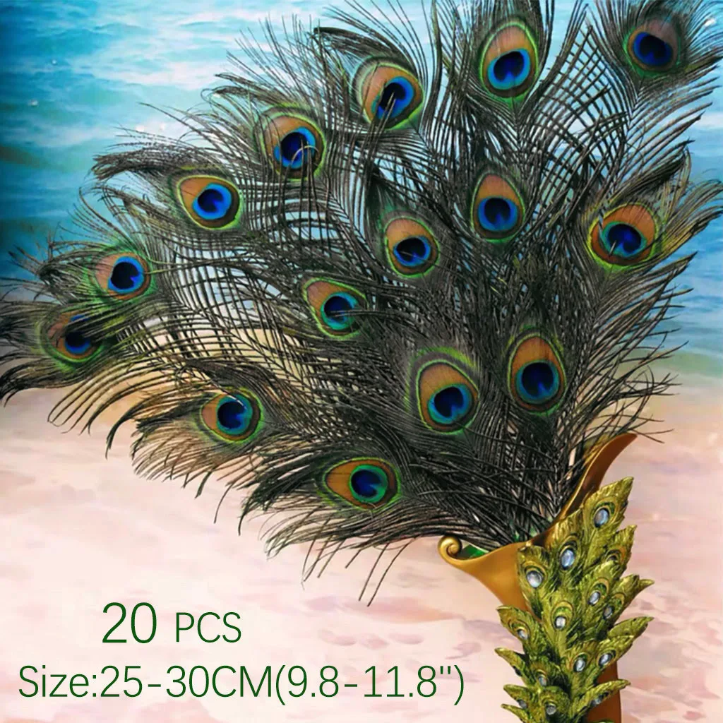 

5/8/20pcs Dyeing Peacock Feathers For Clothing Hat Crafts Peacock Feather Diy Jewelry Making Decorative Wedding Home Decoration