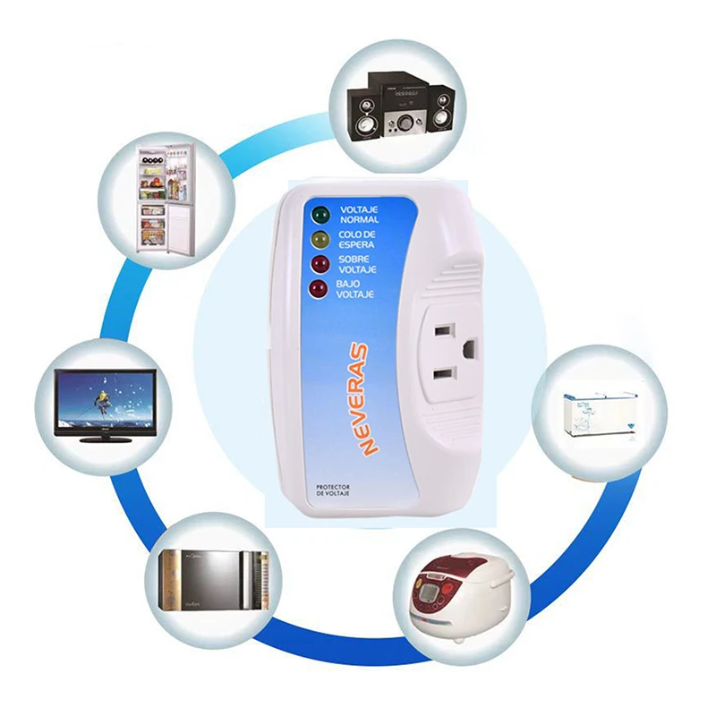 Protecteur de tension à prise unique, protection contre les surtensions, plug-in pour appareil ménager, support mural, suppresseur d'alimentation pour TV, PC, réfrigérateur