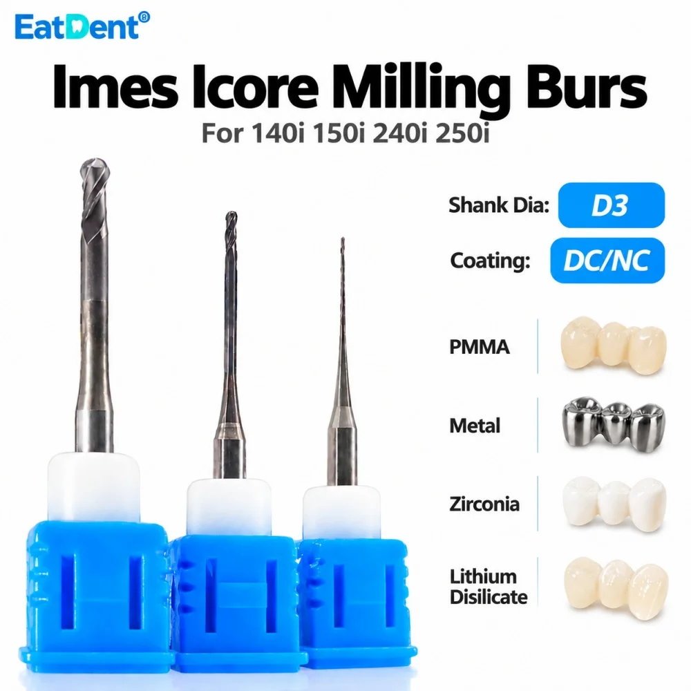 Imes Icore 140i/150i/240i/250i Dental Milling Burs for Zirconia Emax/Lithium Disilicate Metal PMMA D3 DC Grinding Drills Cutters