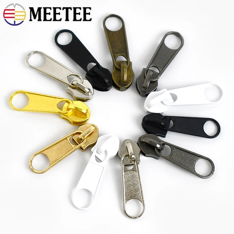 10/20/50Pcs 3# 5# Zipper Slider for Nylon Zips Clothes Bag Zippers Puller Jacket Coat Zip Head Repair Kit DIY Sewing Accessories
