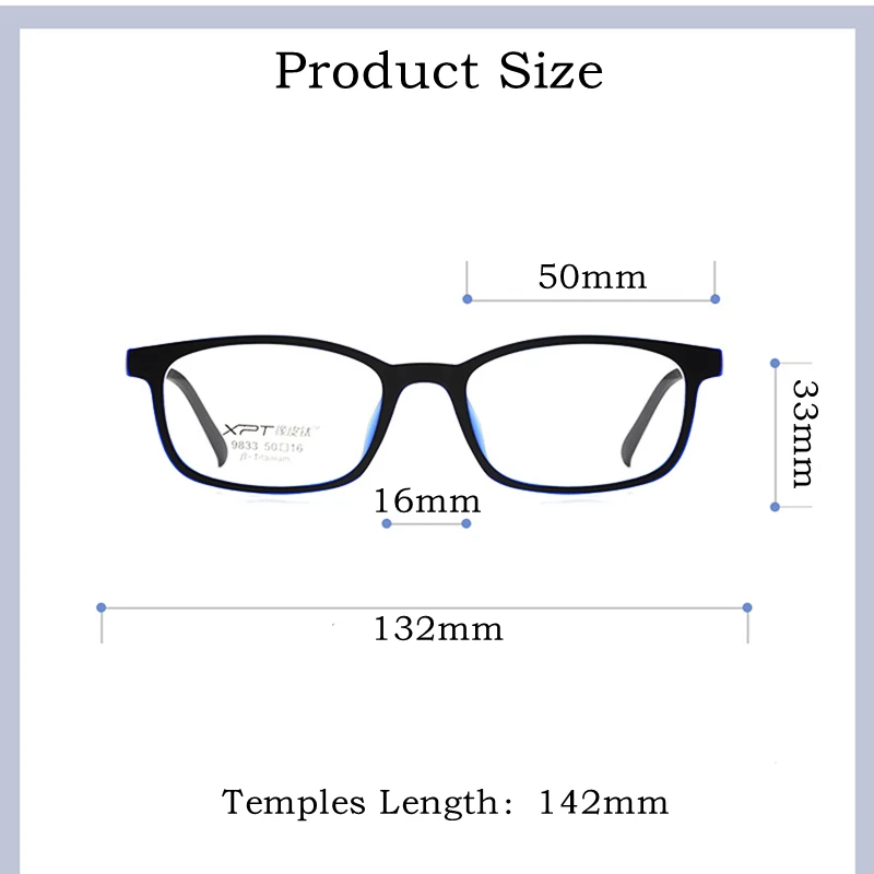 YIMARUILI Ultra-light Comfortable TR90 Titanium Squar Fashion Small Face Optical Prescription Glasses Frame Men And Women 9833XP