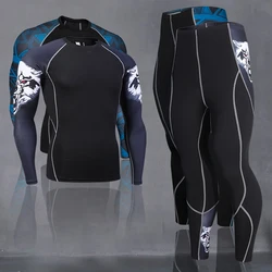 Ski männer Thermische Unterwäsche Unterhose Kit Sport Kompression Turnhalle Kleidung Trainingsanzug Für Männer Fitness Jogger Basis Schicht Set