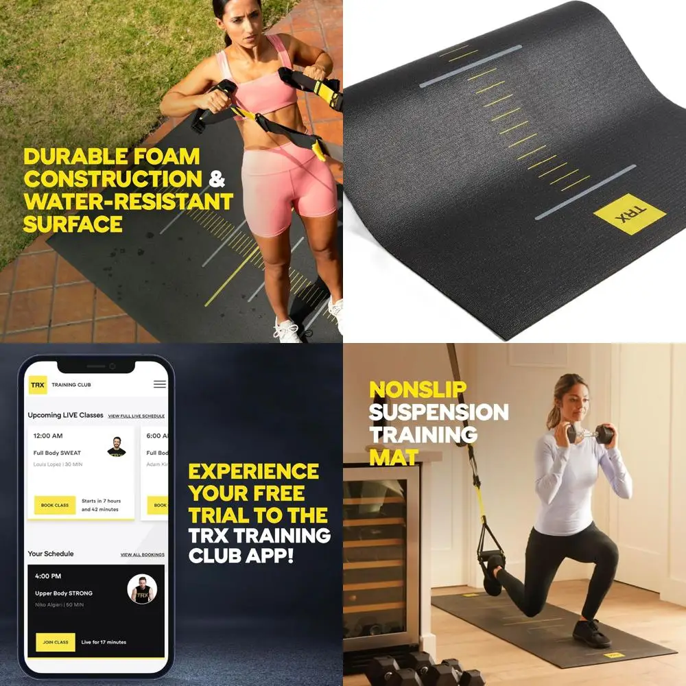 

Non-Slip Suspension Training Gym Mat, Black, 72 x 24, High-Quality Workout Equipment