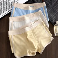 3PCS/Pack Solid Striped Men's Boxer Sexy Breathable Mesh U Crotch Underwear High Elastic Widen Waistband Underpants 4