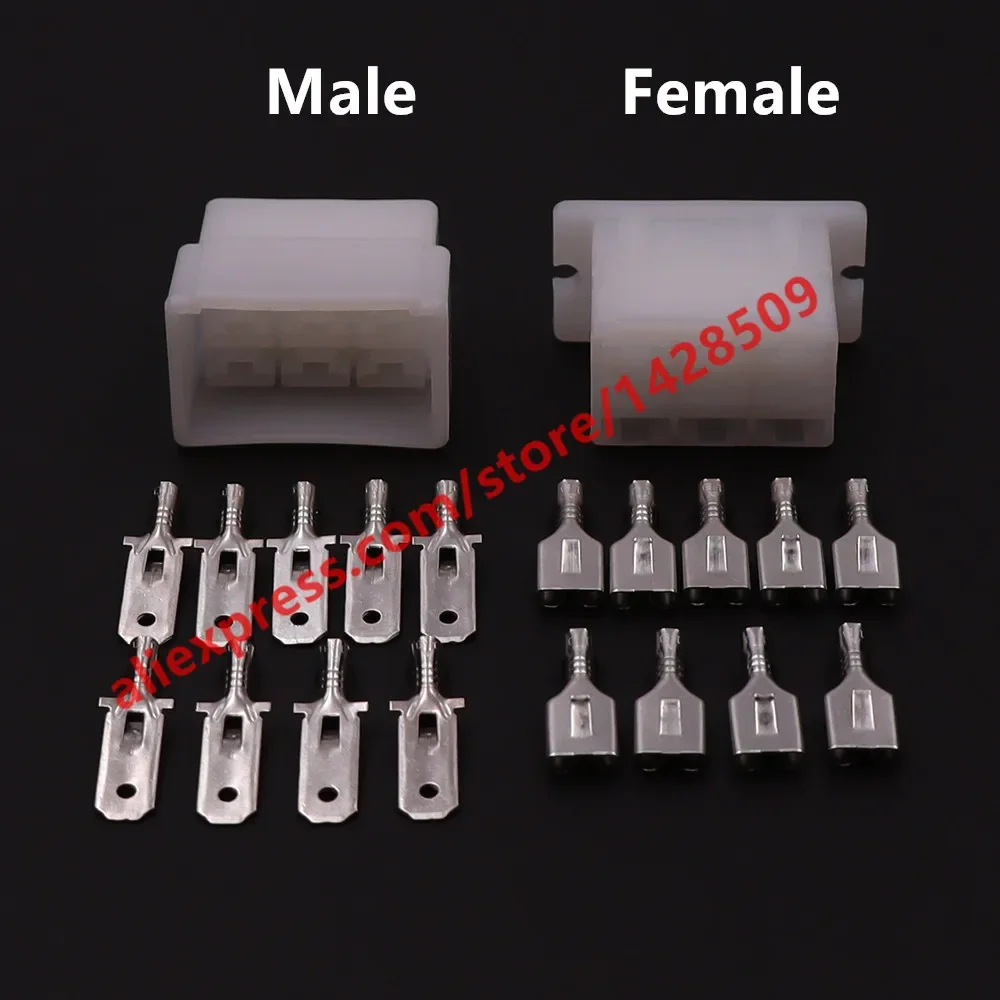 1 Set 9 Pin 6.3 Series Automotive Plastic Housing Unsealed Socket Car High Current Electric Cable Connector