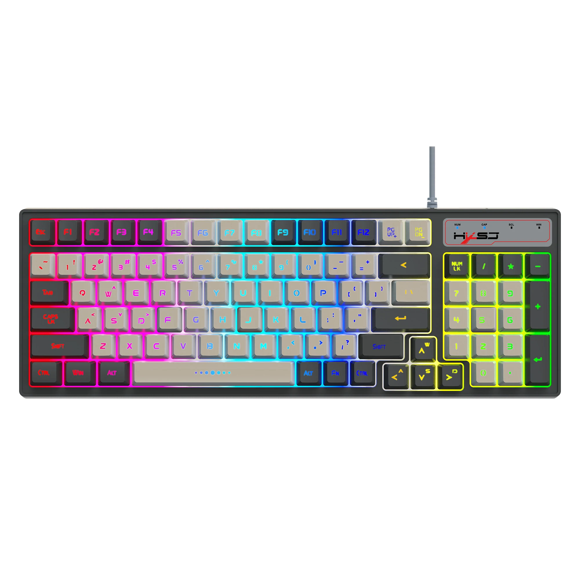 

96 Keys RGB Lighting Game Keyboard USB Wired Color Matching Gaming Backlight Keyboards for PC Desktop Laptop Gamers Office