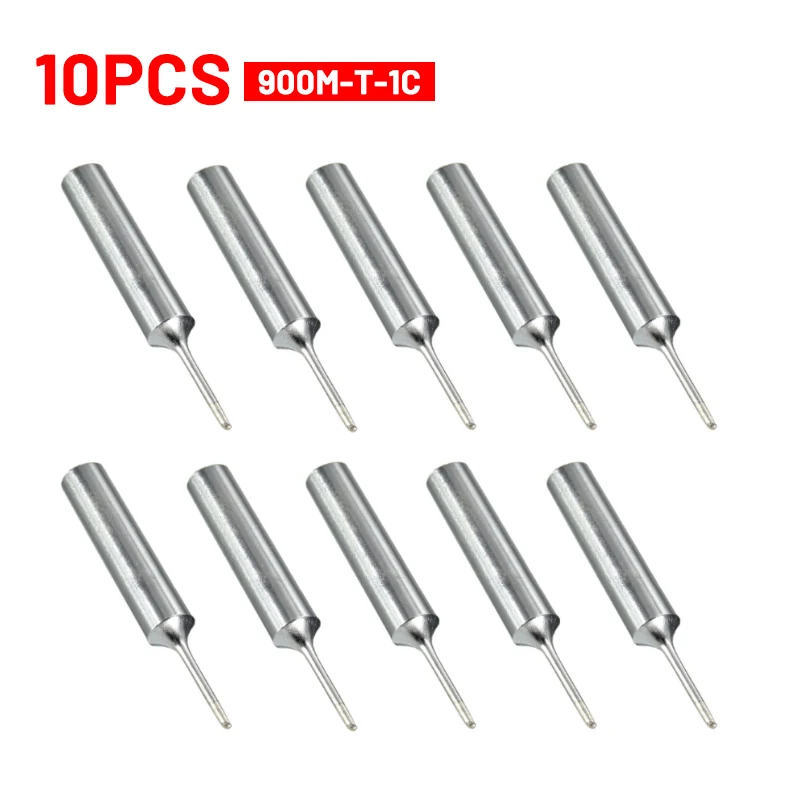 

10pcs 900M-T-1C Solder Soldering Iron Tip Oxygen-free Copper Replacement Iron Tip For Hakko 936 Industry Tool