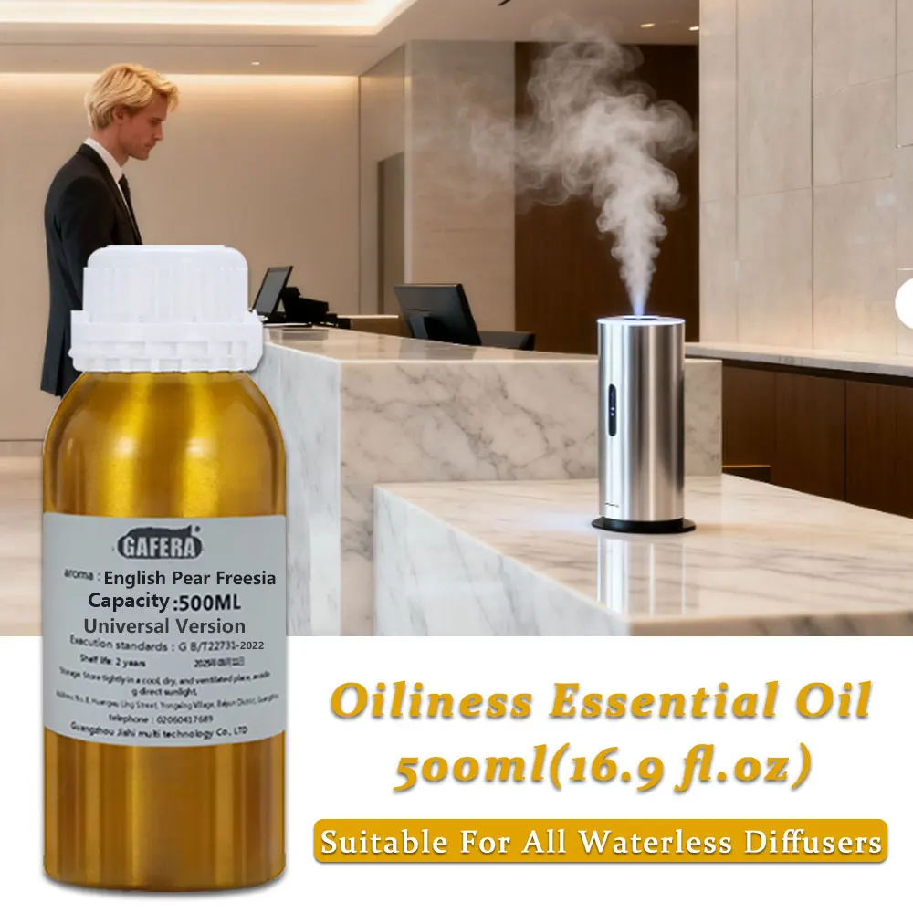 GAFERA 500ml (16.9 fl.oz) English Pear Freesia Essential Oil - For Waterless Diffuser, Aroma Diffuser Replenish Aromatherapy Oil