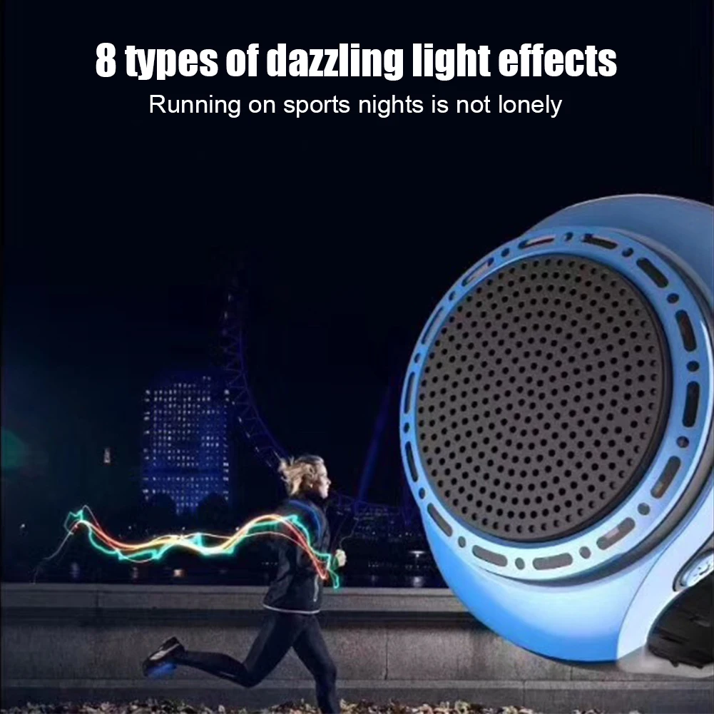 Altoparlante per orologio da polso portatile 500mAh Compatibile con Bluetooth Musica sportiva Radio FM Altoparlante wireless ricaricabile USB