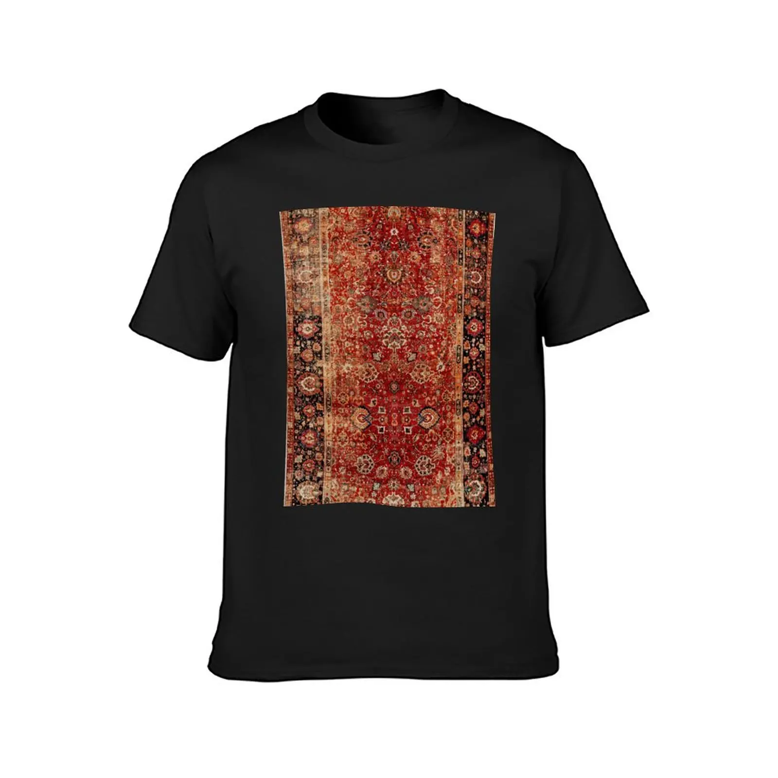 17th Century Afghanistan Rug Print T-Shirt cute tops vintage mens graphic t-shirts anime