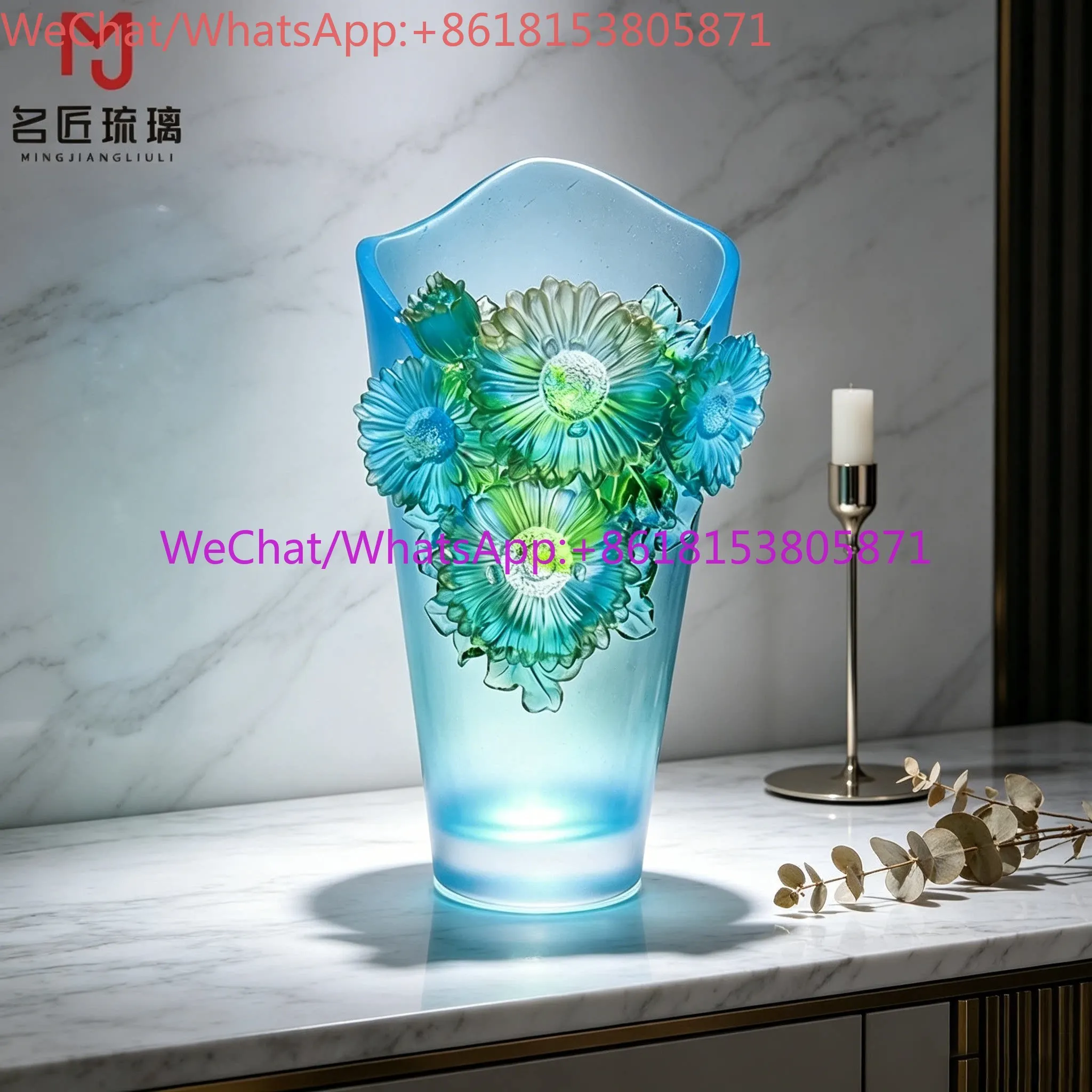 Sun flower vase ornament, living room desktop flower arrangement decoration, high-end atmospheric handicrafts