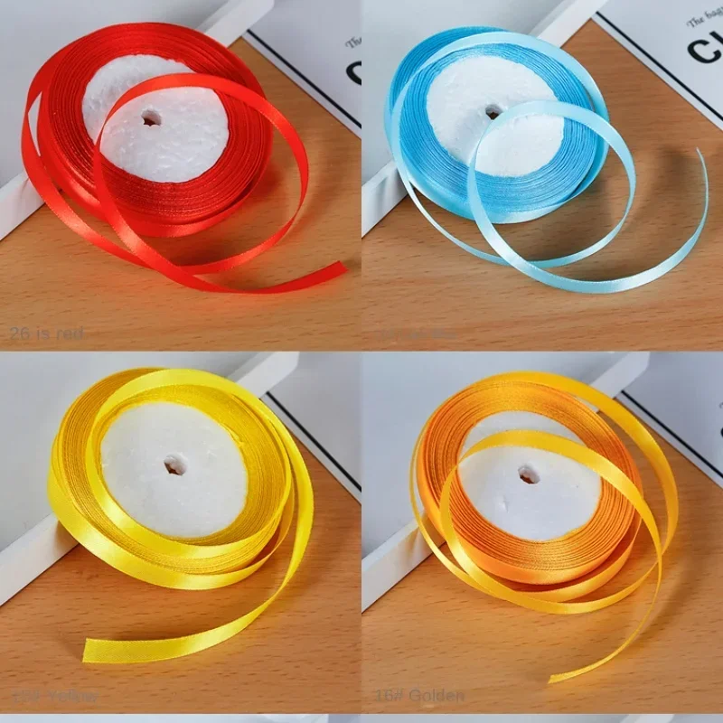 22meters/roll 1cm Satin Ribbons Handmade DIY Artificial Roses Crafts Wedding Invitation Card Party Christmas Gift Decoration