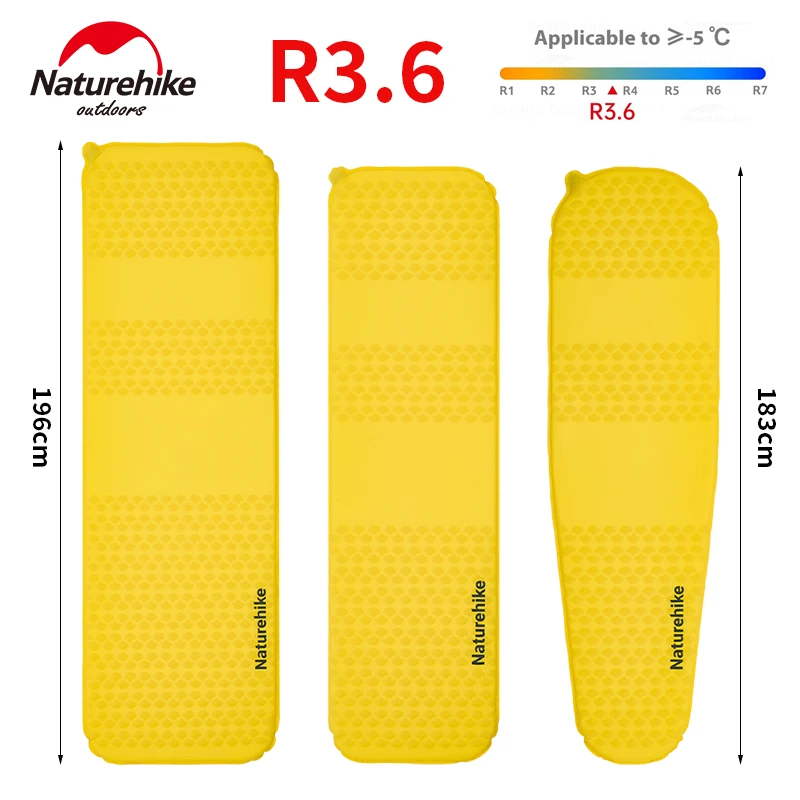 

Naturehike R3.6 Self-inflating Air Mattress Ultralight Hiking Sleeping Pad Automatic Inflatable Mat Portable Camping Picnic Bed