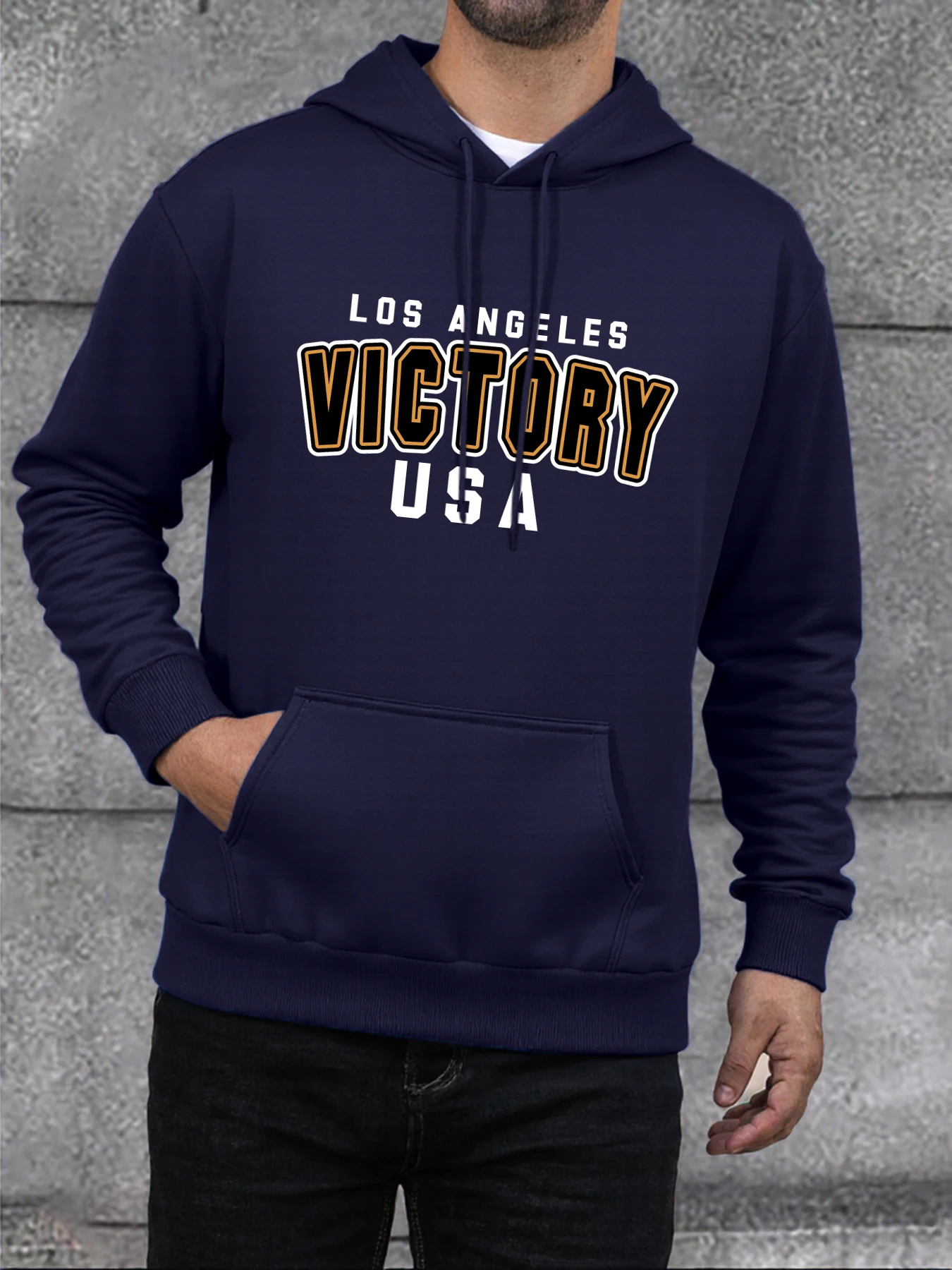 Victory USA Los Angeles Druck Mann Hoodie Casual Fleece Sweatshirt Straße Weiche Hoodies Mode Warme Lose Männliche Streetwear
