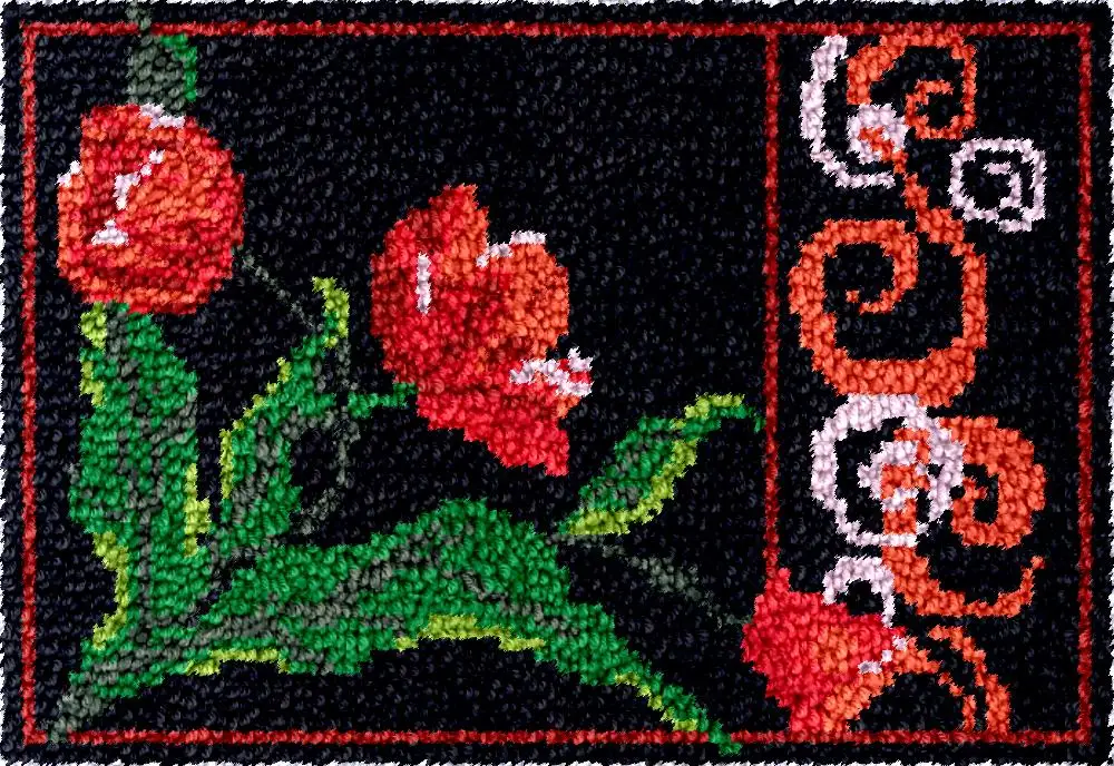 

Наборы ковриков с крючком и цветочным гобеленом с принтом, пластиковый холст, ковер, вязаная крючком сумка «сделай сам», комплект одежды для хобби, klinkhaak