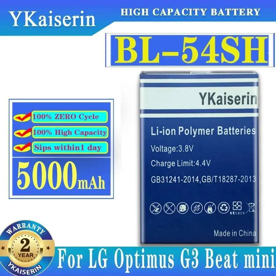 

Аккумулятор BL-54SH 5000 мАч для LG Optimus G3 Beat Mini G3s G3c B2MINI D724 D725 D728 D729 D722 D22 F7 Lte Iii 3 F260 F260S F260K