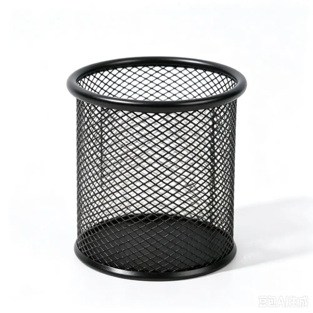 2 pcs Space Saving Metal Pen Holder Multi Colors Round Storage Tube Mesh Solid Desktop Organizer Home Tabletop