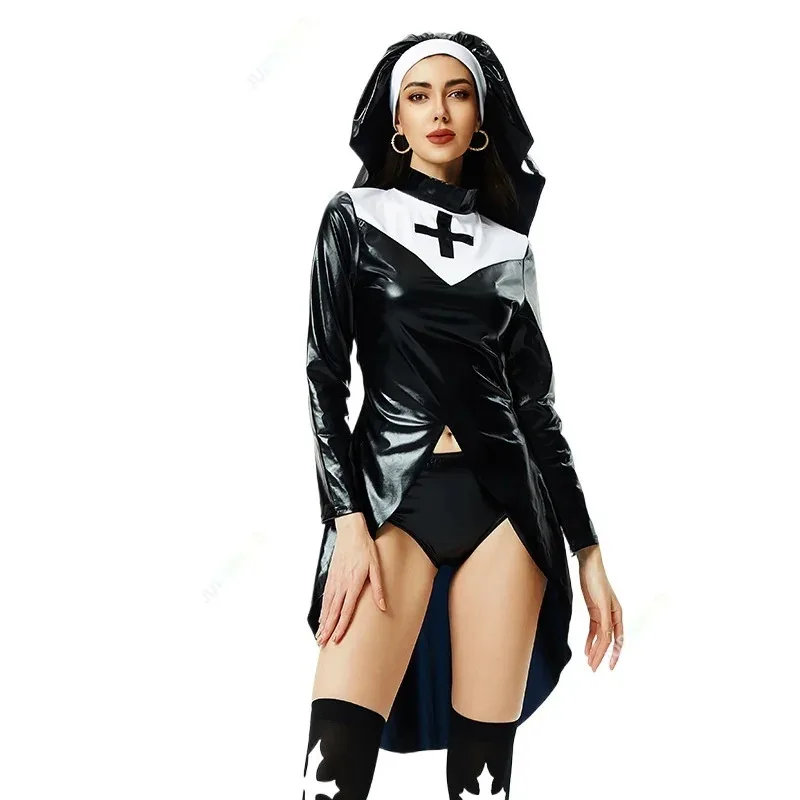 Средневековое платье сестры Cos, костюм для выступлений, костюм для ролевых игр, крест монахини, серия, униформа, Хэллоуин, вампир