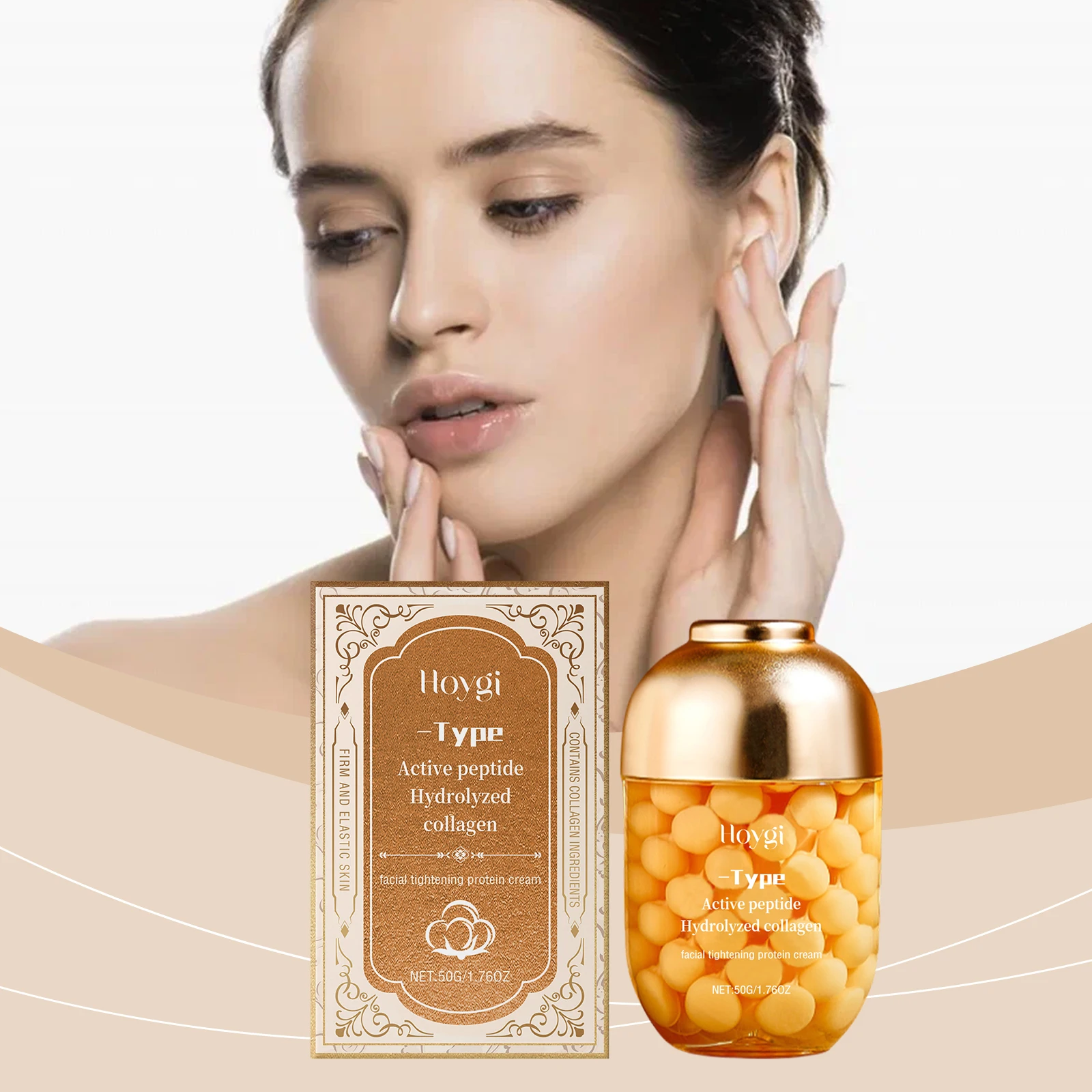 Crema rassodante al peptidico attivo e al collagene idrolizzato – Crema proteica rassodante viso antietà per pelli elastiche e giovanili – 50 g