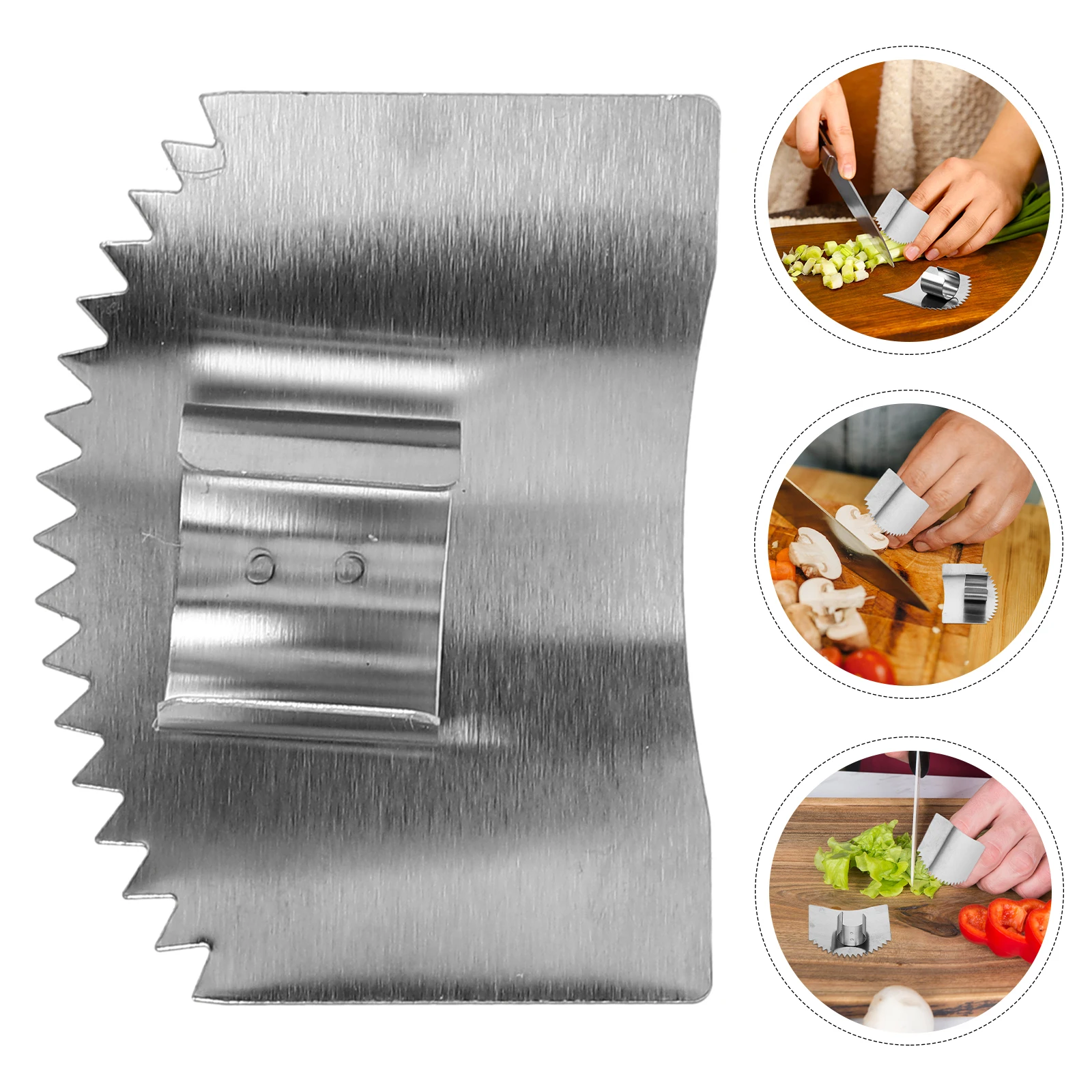 

6pcs Stainless Steel Finger Protector For Cutting Kitchen Chopping Safety Guard Food Prep Tool Finger Protectors Kitchen
