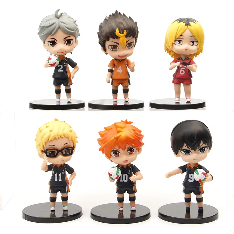 6pcs hikyuu פעולה דמויות שחקן כדורעף תלמידים בתיכון hinata shoyo סוגווארה קושי טוביו קייגאיאמה ילדים מתנה צעצוע