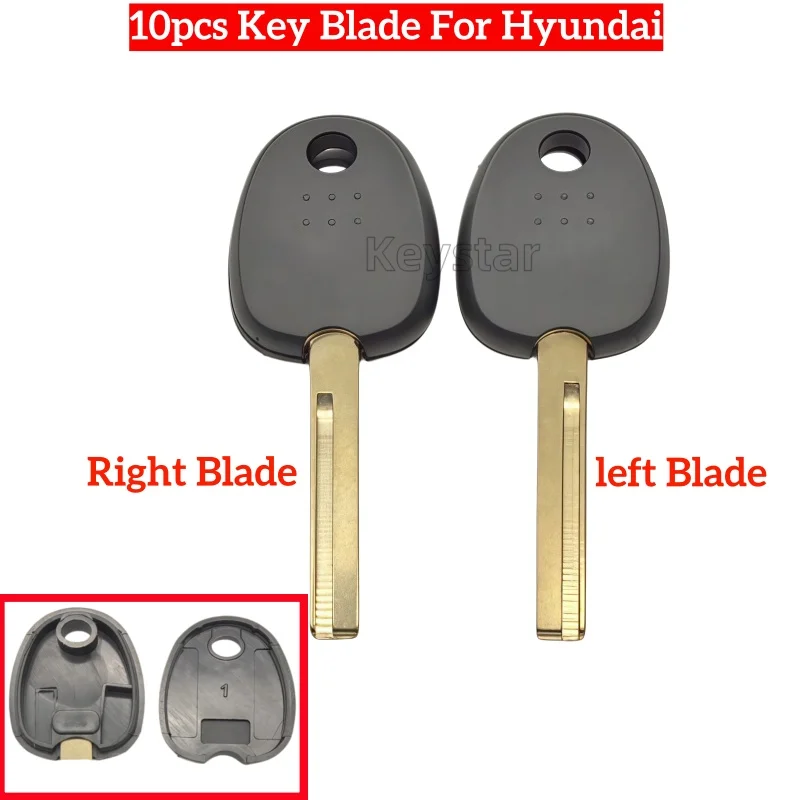 

10pcs HYN20R Car Chip Less Key HY20 Transponder Key Shell for Hyundai Accent Kia Car Remote Key Embryo Uncut Right Left Blade