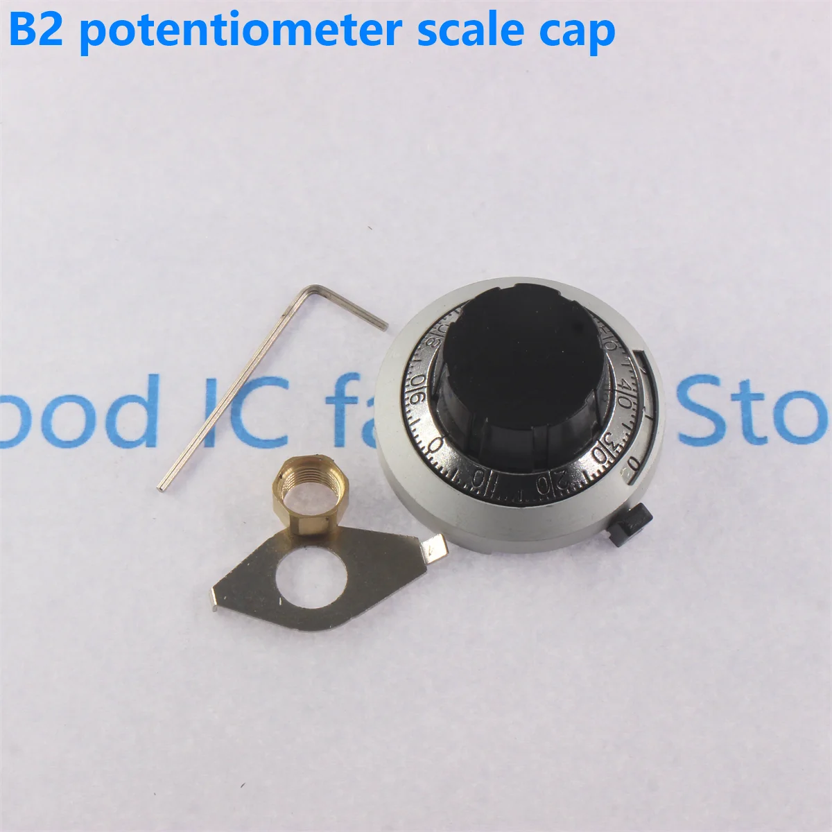 Precision digital scale knob cap with lock 6.35mm aperture multi turn potentiometer cap B2