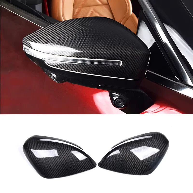 For ZEEKR 001 2021-2024 Car Carbon Fiber Two-Piece Exterior Rearview Mirror Cover Side Mirror Cap Zeekr Car Accessor