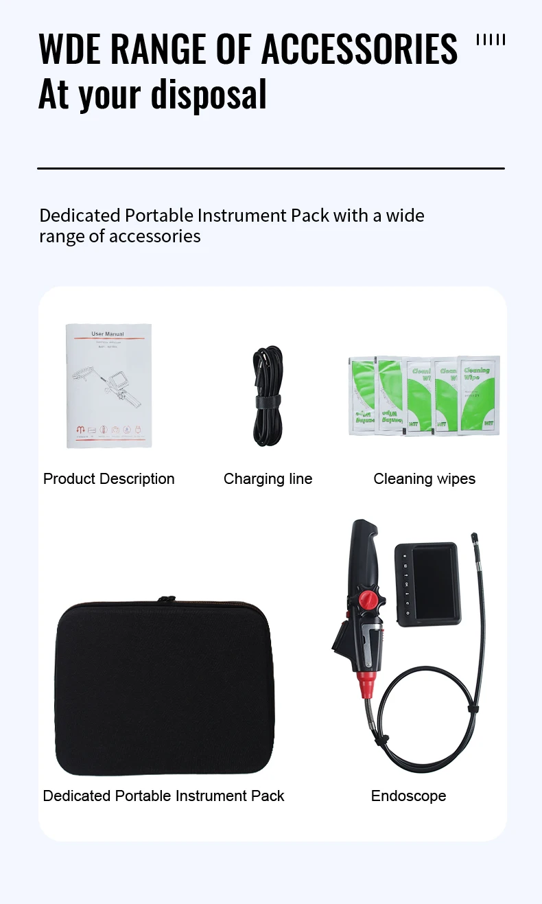 Two-Way Articulating Borescope Industrial Endoscope with 8.5mm Articulating Dual Camera Head for Automotive Aircraft Mechanics