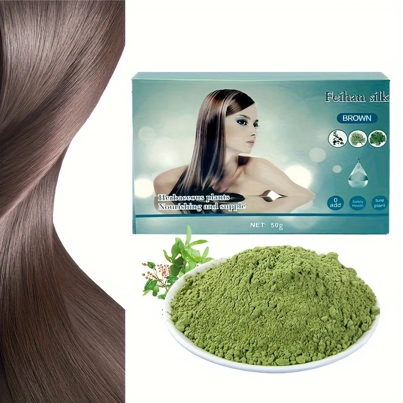 50g/Pack Plant Haina Powder Black Hair Care Powder Black Hair Plant Dyeing White Hair Covering White Hair