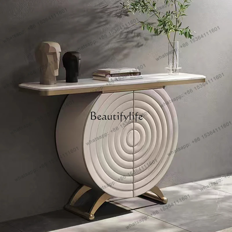 X4 --*Light luxury rock slab high-end entrance cabinet enters the door living room creative decoration cabinet