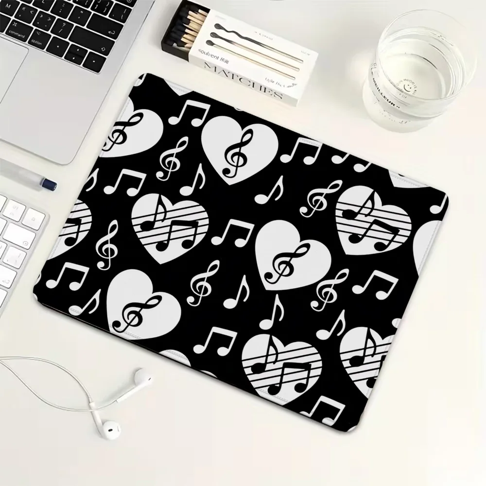 

Musical note heart Small Mouse Pad Rubber Gaming Mouse Pad Mechanical Keyboard Mat PC Gaming Accessories Computer Desk Pad