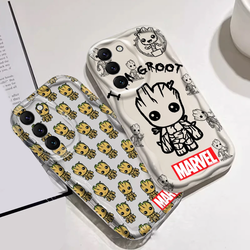 Groot Art Marvel Cartoon For Samsung S24 S23 S21 S20 Ultra Plus FE A73 A72 A71 A51 A31 A05S A05 A04 5G Wave Oil Funda