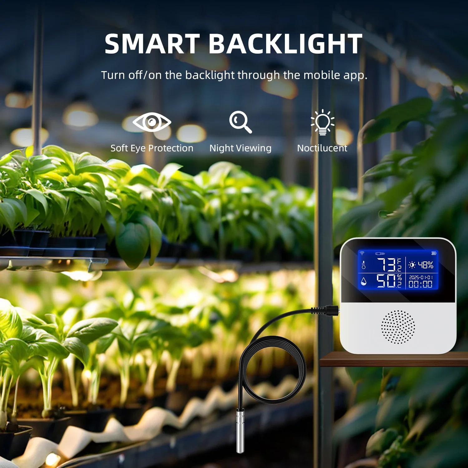 Picture 5: Wireless Temperature Humidity Sensor LCD Display Humidity Monitor Indoor for Smart Home SmartLife Support Alexa Google Assistant