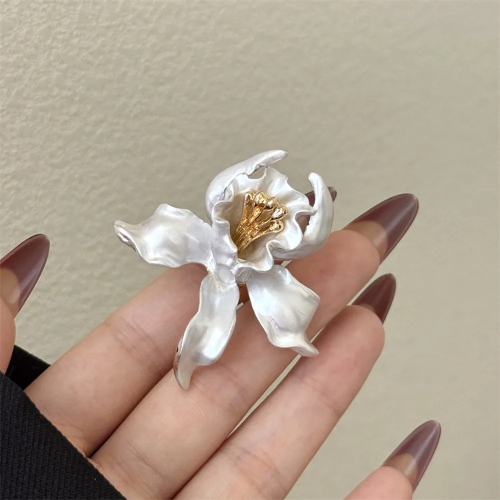 Sweet Drip Oil Flower Ring Butterfly Orchid White Iris Flower Enamel Finger Ring Trendy Ins Style French Irregular Ring Women