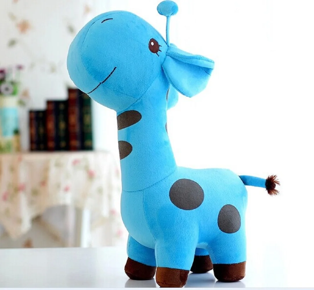 

lovely cartoon spots giraffe toys cute blue giraffe plush doll birthday gift about 45cm