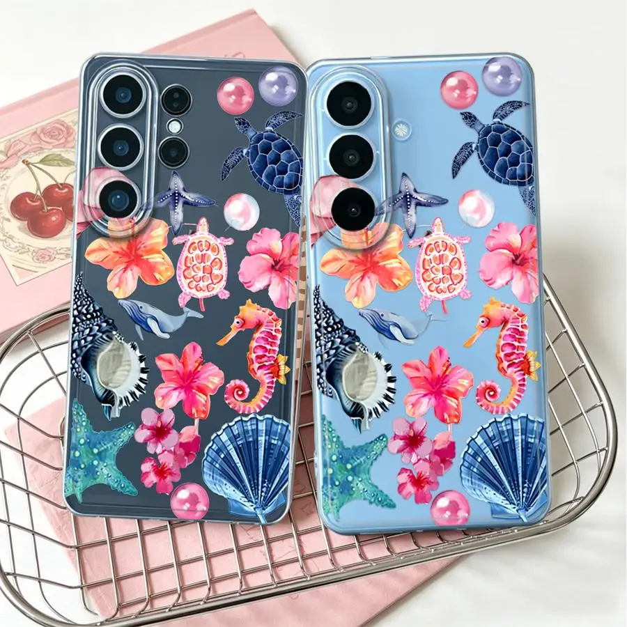 Case for Samsung Galaxy S26 Ultra S23Ultra Note 20 Ultra 10 S24 S23 Ultra S22 FE S20 Plus S21 S25 Edge Phone Cover Marine