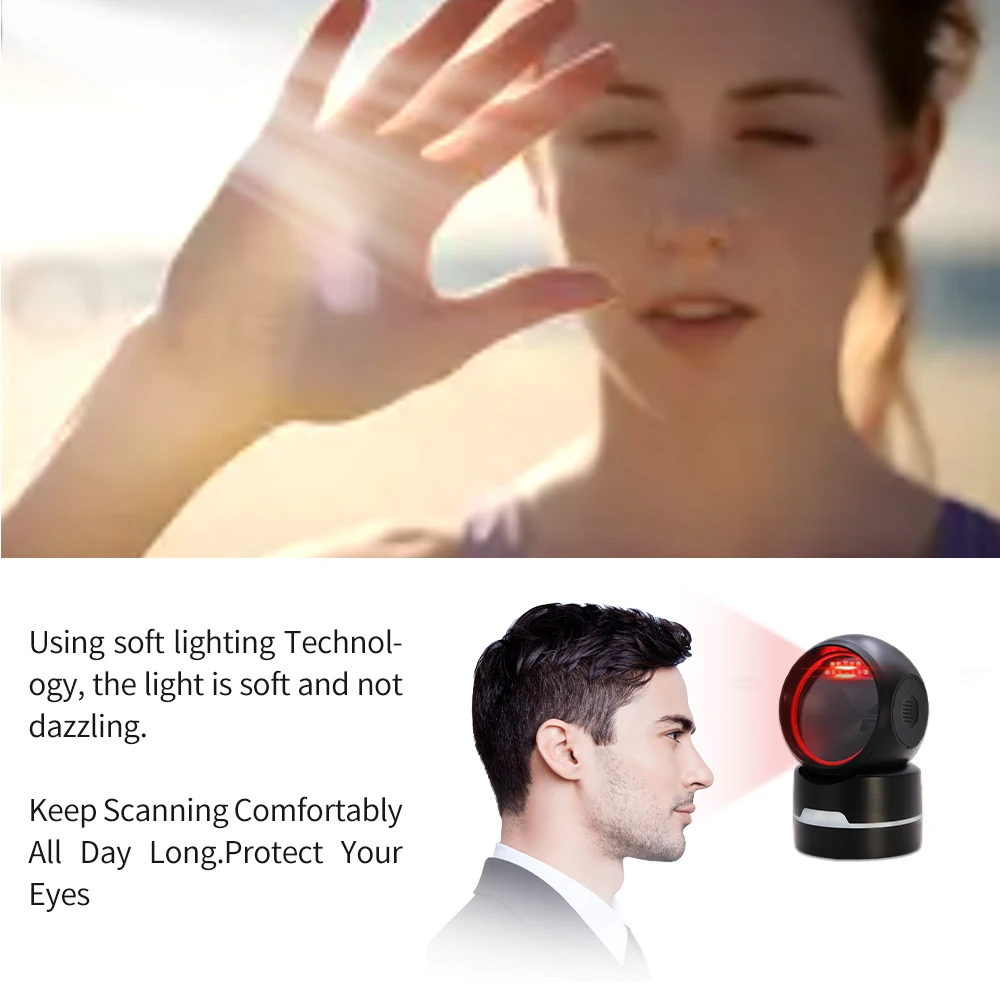 MP6800 High Quality Qr Code Wired Barcode Scanner Scanning Machine 2D Desktop Scanner Bar Code Scanner for Supermarket