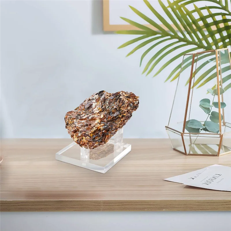 

ABLN-1Set Rock Display Stand Transparent Acrylic Rock Holder For Rocks, Minerals Slab, Crystal 2.5Inch