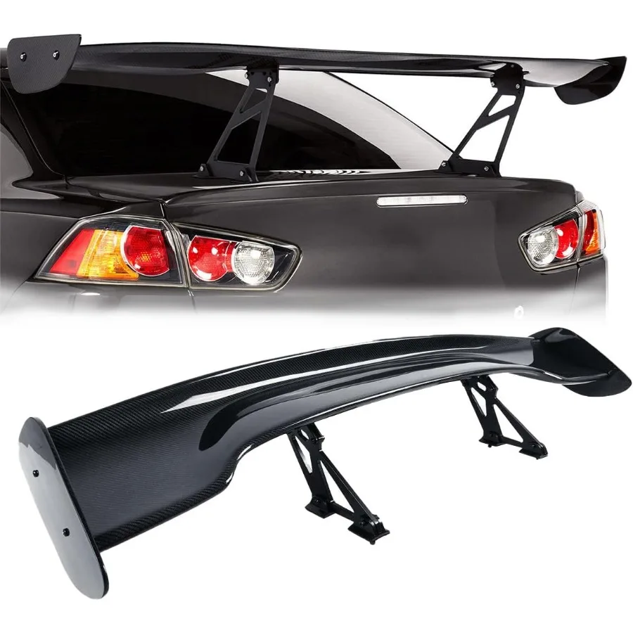 Alerón trasero universal para vehículos Sedan Coupe Hatchback con alerón ajustable en estilo GT, fibra de carbono de 57 pulgadas de longitud
