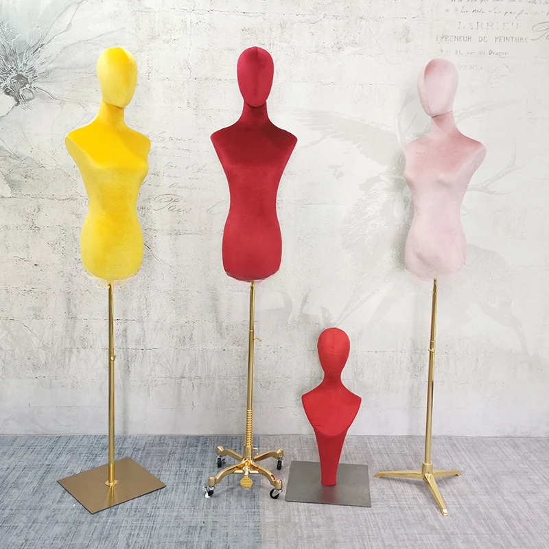 half-length velvet cloth model shows women's clothing store dummy window display rack wedding shooting props