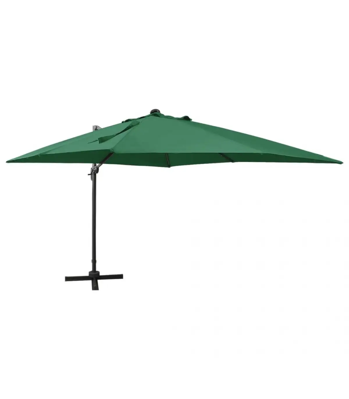 300 cm green LED light pole cantilever umbrella