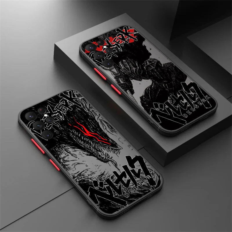 

Anime Berserk Art Comics Frosted Translucent For Samsung Galaxy S24 S23 S22 S21 S20 FE S10 S9 S8 Plus Ultra Pro 5G TPU