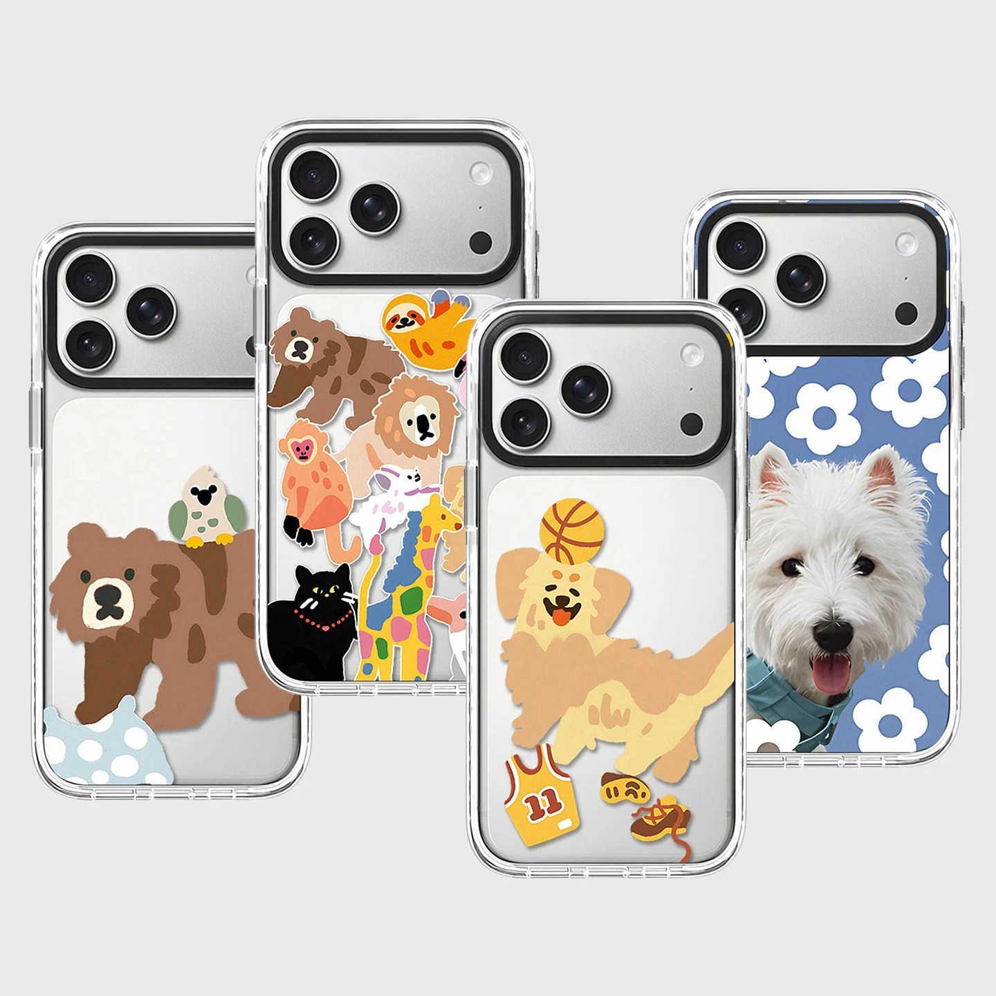 

Dog Playing Basketball White Border Magnetic Impact Phone Cover for IPhone 12 13 14 15 16 17 Pro Max Case for IPhone 17 Air