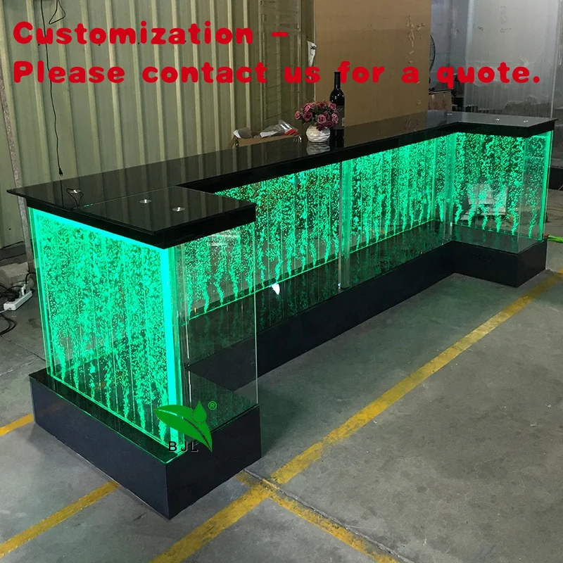 

custom.Used bar Furniture U Shaped Led Light Glowing Bubble Wall bar Table Counter