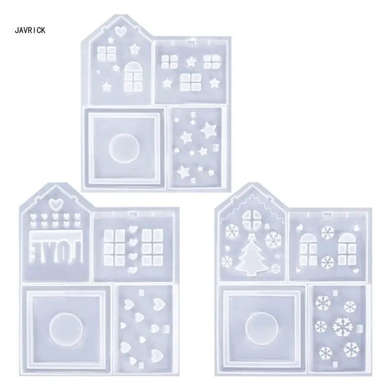 Detailed Christmas House Crafting Sturdy Silicone Mold for Baking Enthusiasts D0LC