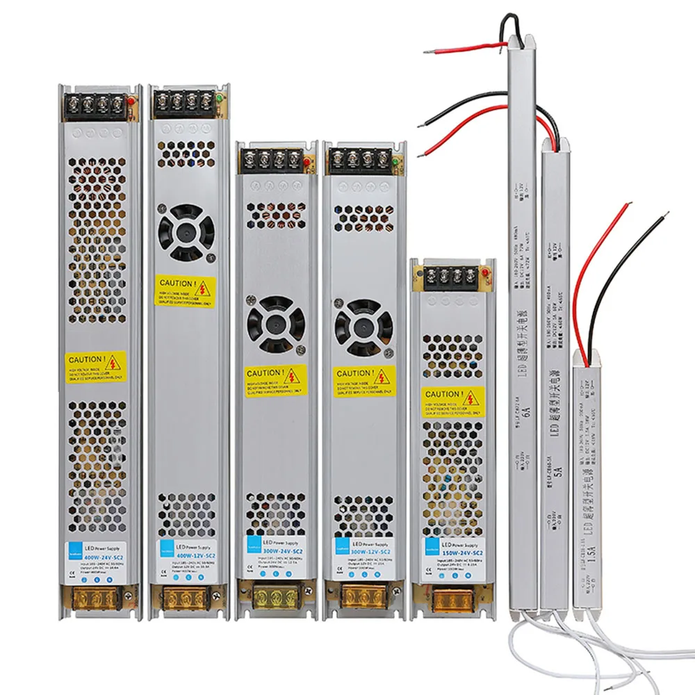 12V 24V DC Switching Power Supply SMPS 18/36/48/60/72/100/150/200/300/400/500W 1.5/2/3/4/5/6/8/12.5/16.5-40A For Led Strip CCTV