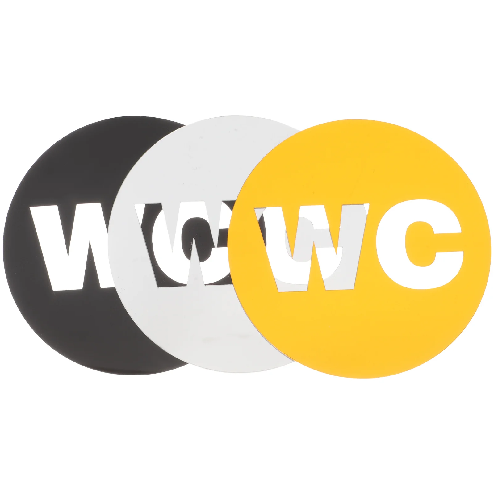 

3Pcs Restroom Guiding Sign Washroom Signs Decorative Toilet Signboard Easy to Use Long Life for Public Places Bathroom Door Sign